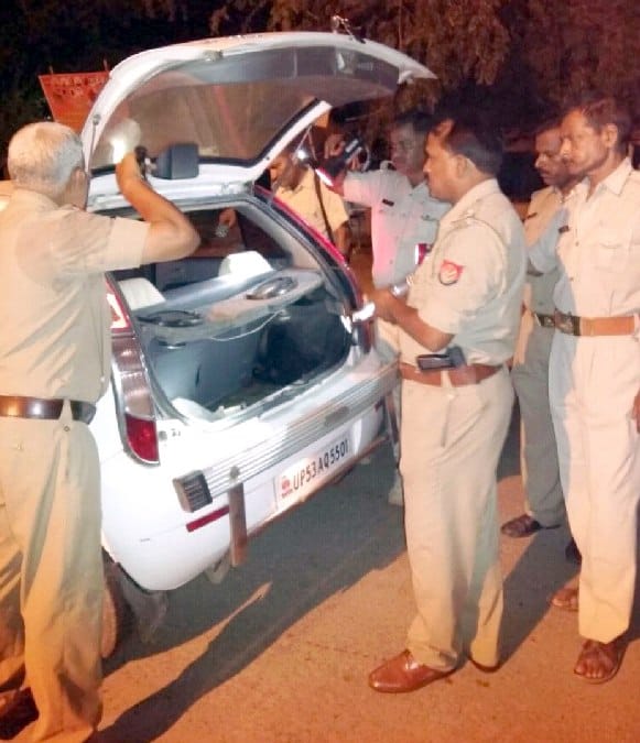 Police checking the vehicle on highways and major roads
