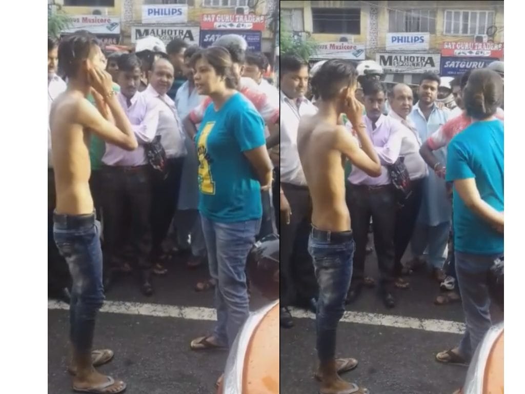 girl give punishment to eve teaser