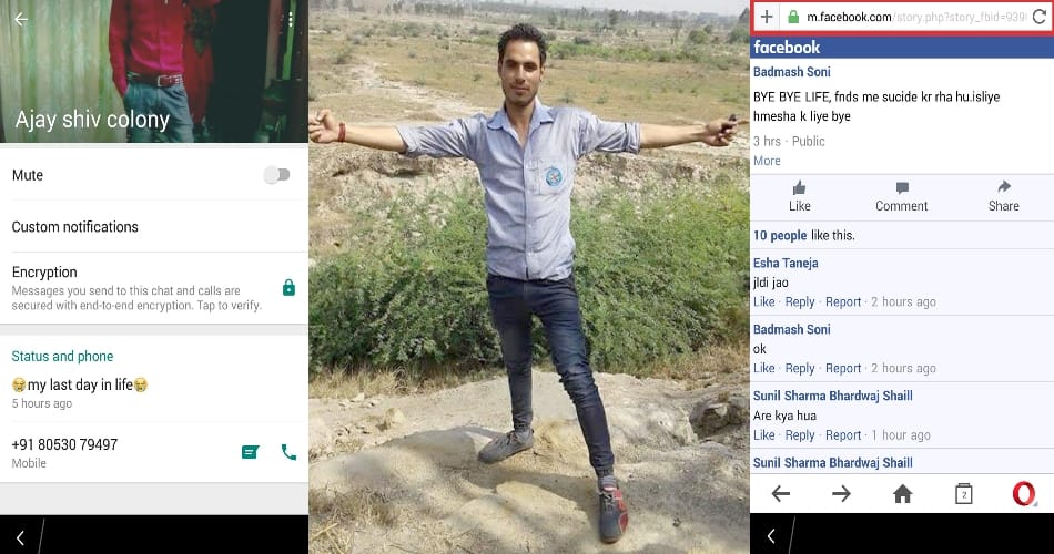 boy post status on facebook whatsapp and committed suicide, jumped from building