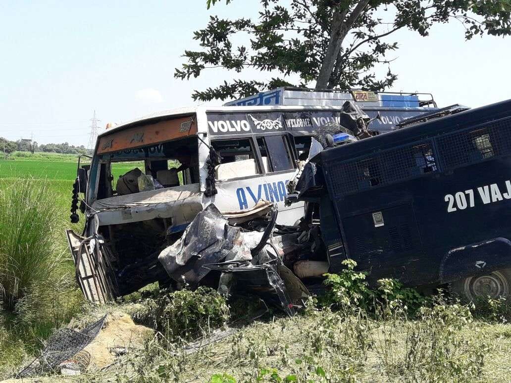 Police went on the bus and Braj vehicle, killing two