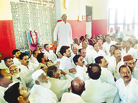 The meeting convened by Indrajit, descended SP workers