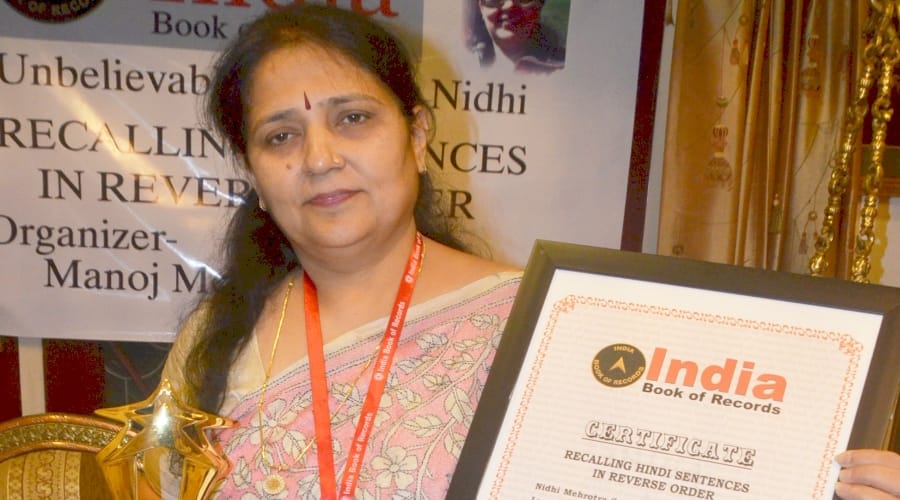 nidhi mehrotra in india book of records
