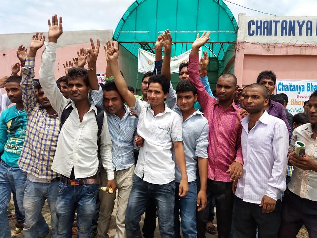 ITI college students perform at the gate