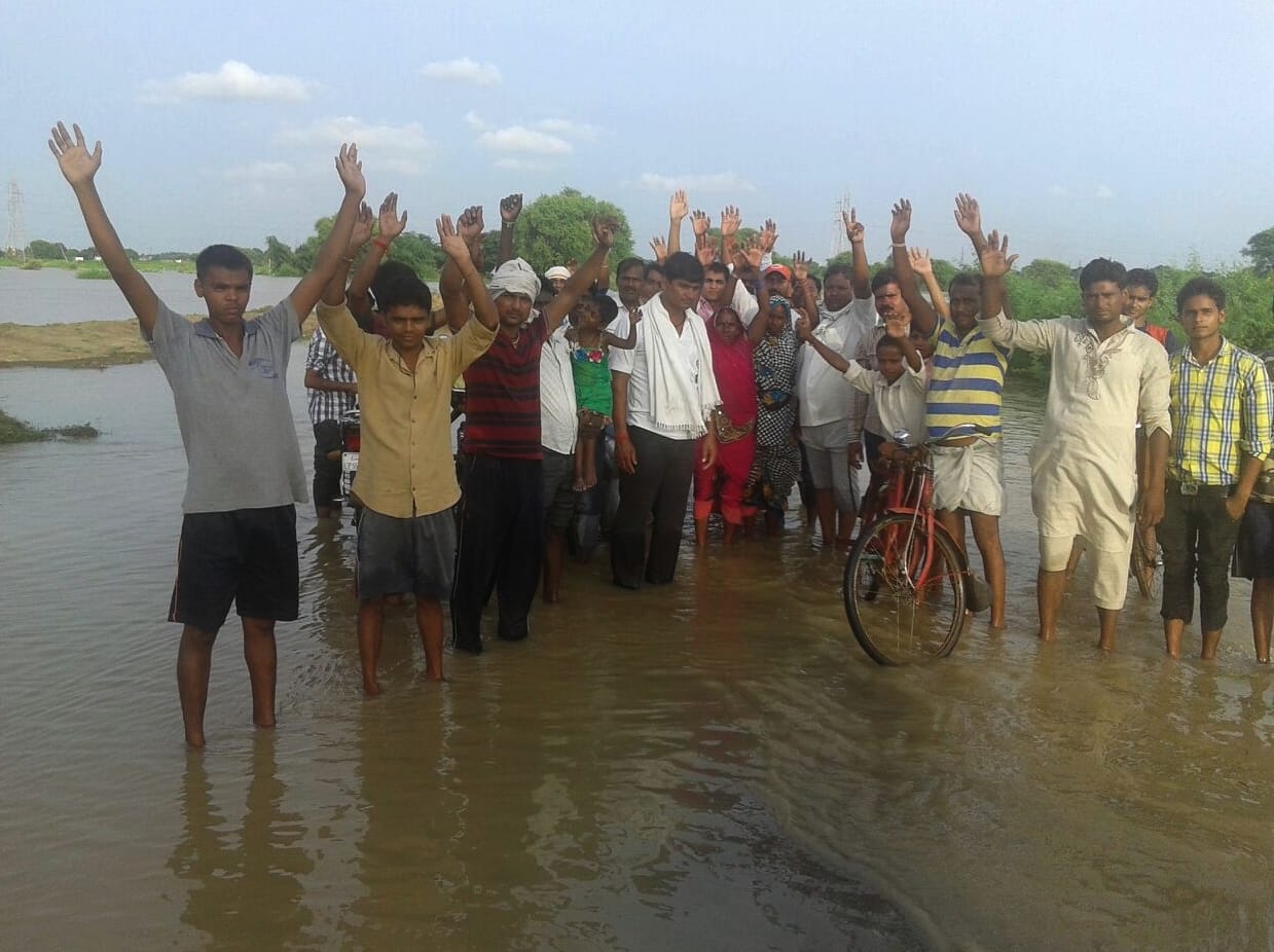 Angry villagers agitation