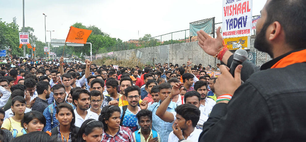 DUSU elections: active student organization ABVP rally out