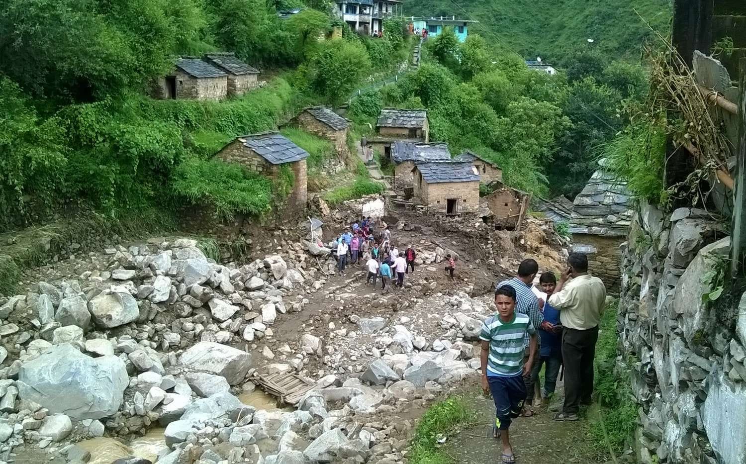 condition of village after cloud burst.