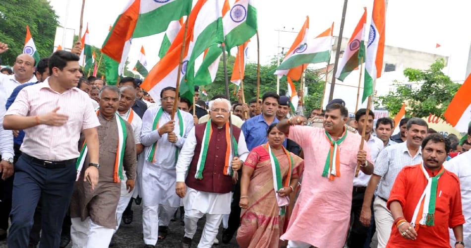 cm khattar attends tiranga yatra at karnal, haryana, chandigarh,