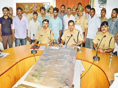 Arms factory busted, eight arrested