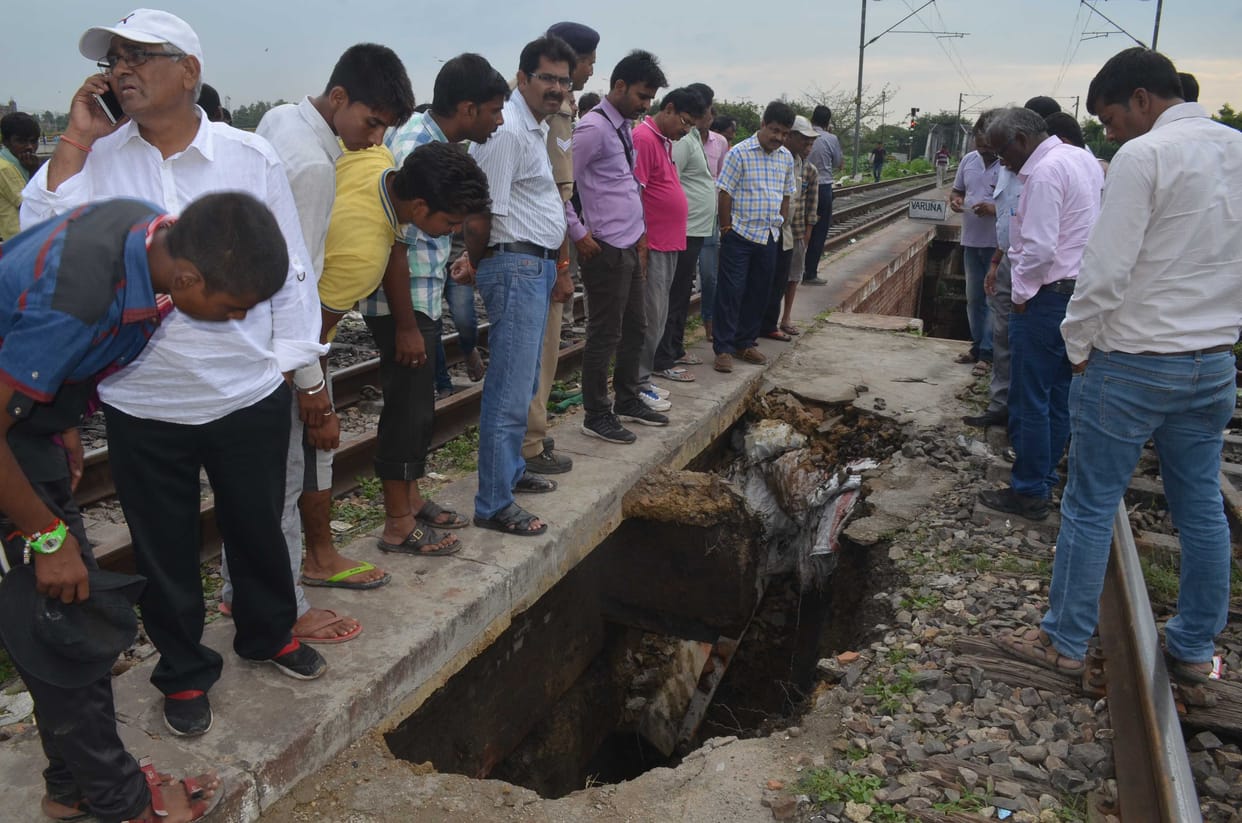 Chaukagat sunk near the base of the railway culvert