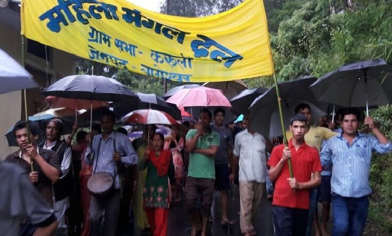 The women came to the streets against alcoholism