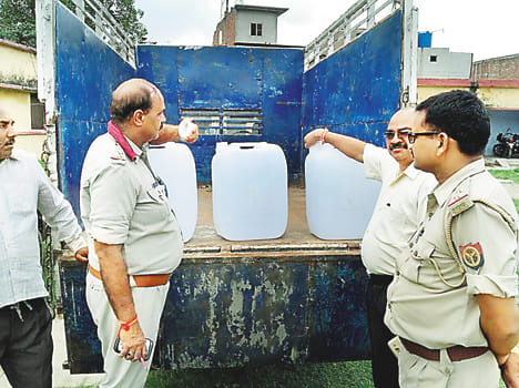 320 liters of methyl alcohol was caught
