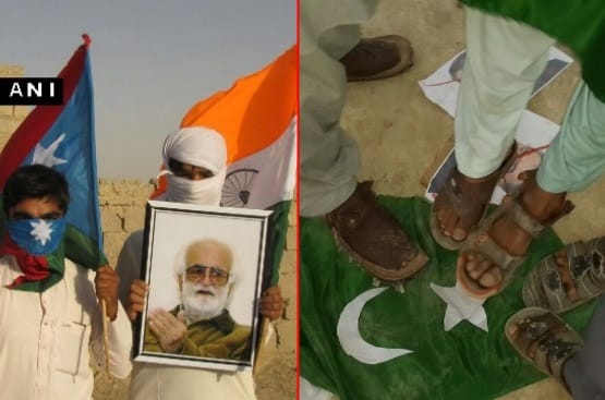 Indian flag hoisting in Balochistan, slogans favour in modi