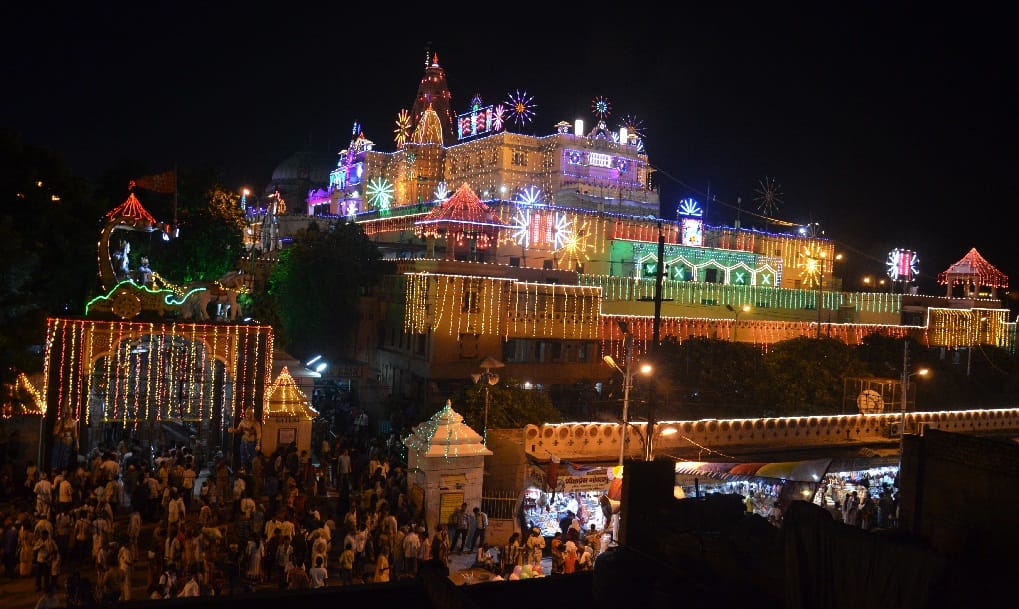 saffron dress is being made for janmashtmi in mathura