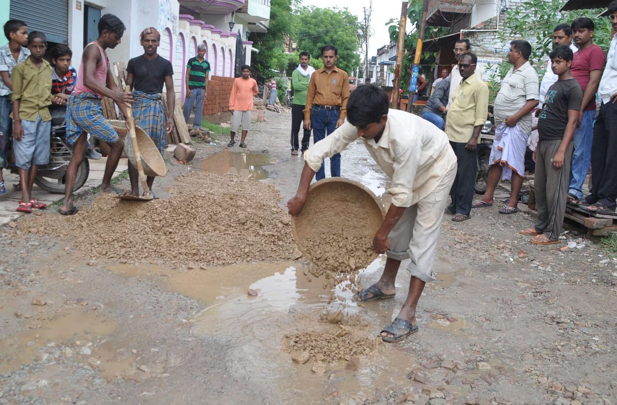 The villagers made a one km road