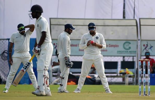 first Pink ball match in india; 9 records fst day