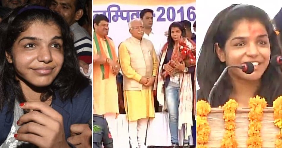 grand welcome wrestler sakshi malik at bahadurgarh haryana