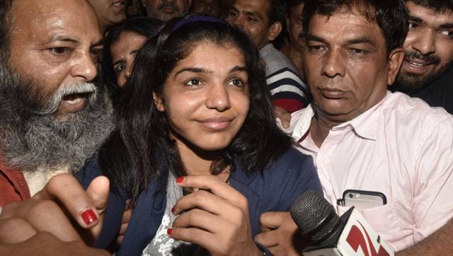 grand welcome wrestler sakshi malik at bahadurgarh haryana