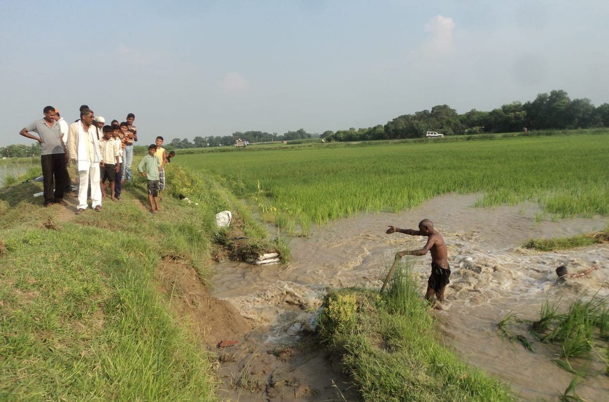 The crops were submerged canal cuts