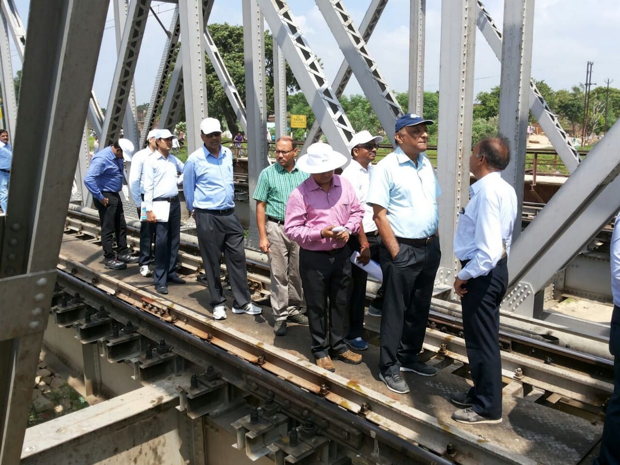 CRS inspect the work of electriicty on railway track