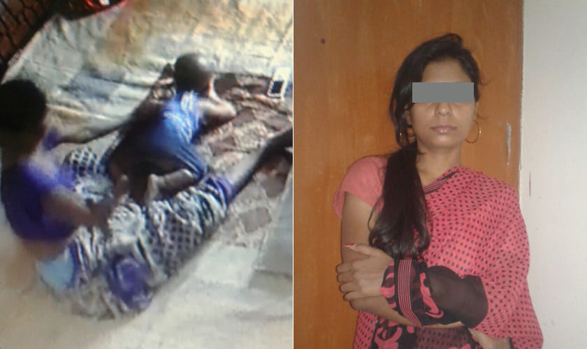 mother beats her child in closed home, caught On cctv