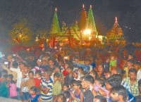 rush in temple on janamastmi, ambala