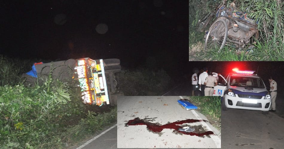 bikers dead in collision of truck