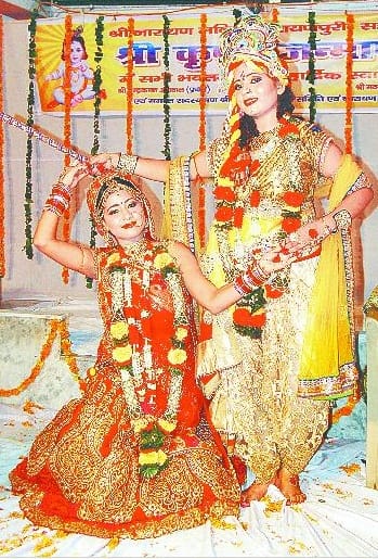 Engrossed in the joy of the birth of Krishna
