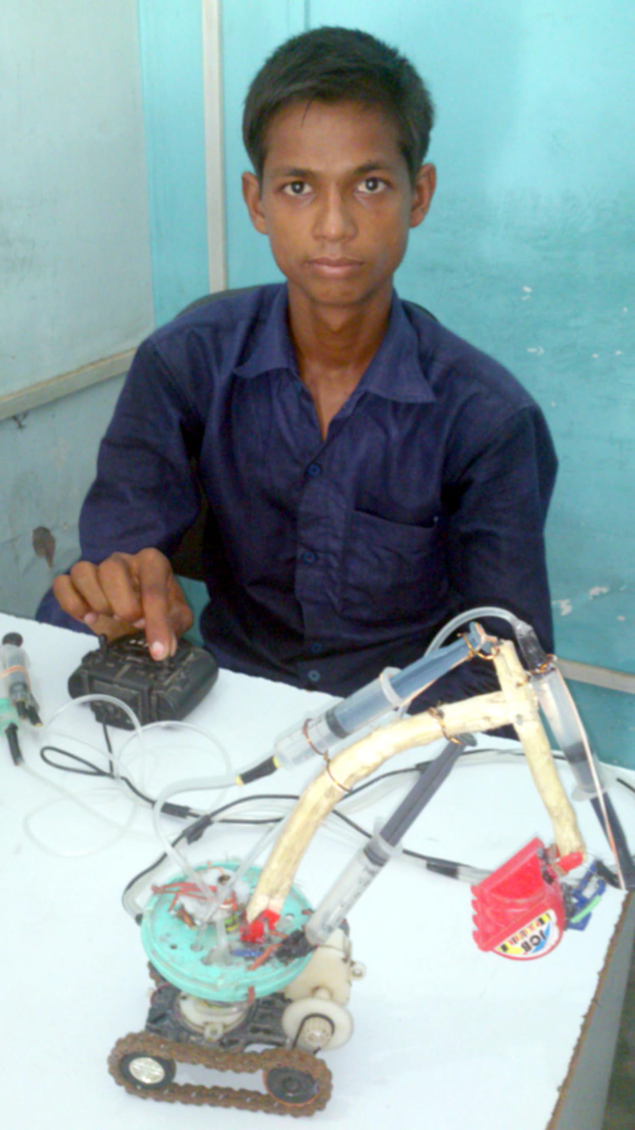 Students created the electric powered JCB.