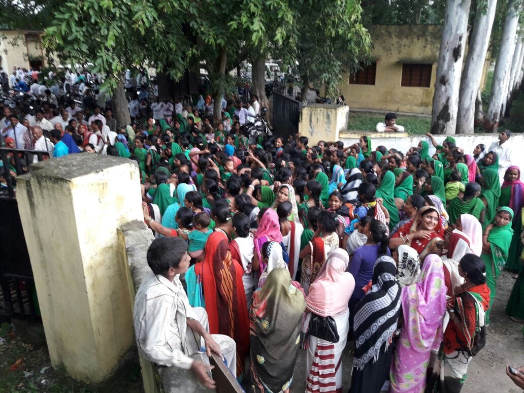 Anganwadi workers perform