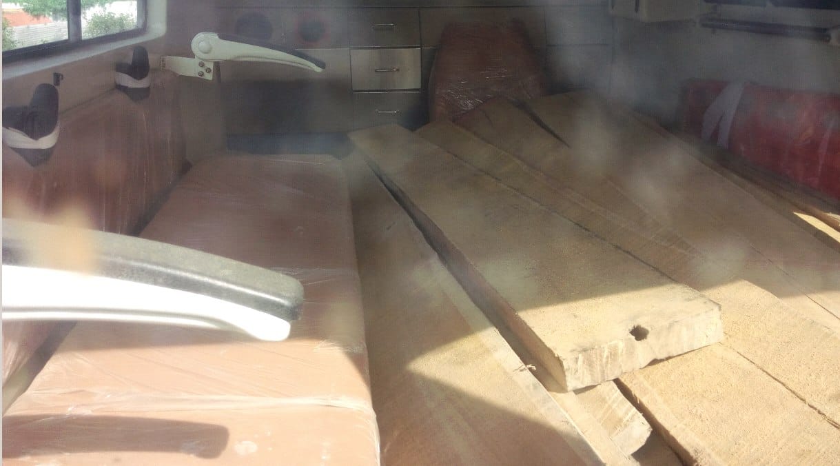 Teak wood Loaded pickup recovered
