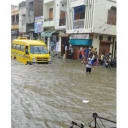 narwana hail, roades become river jind
