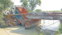 bhiwani news, canal bridge, break, dumper, fall down, two, turn