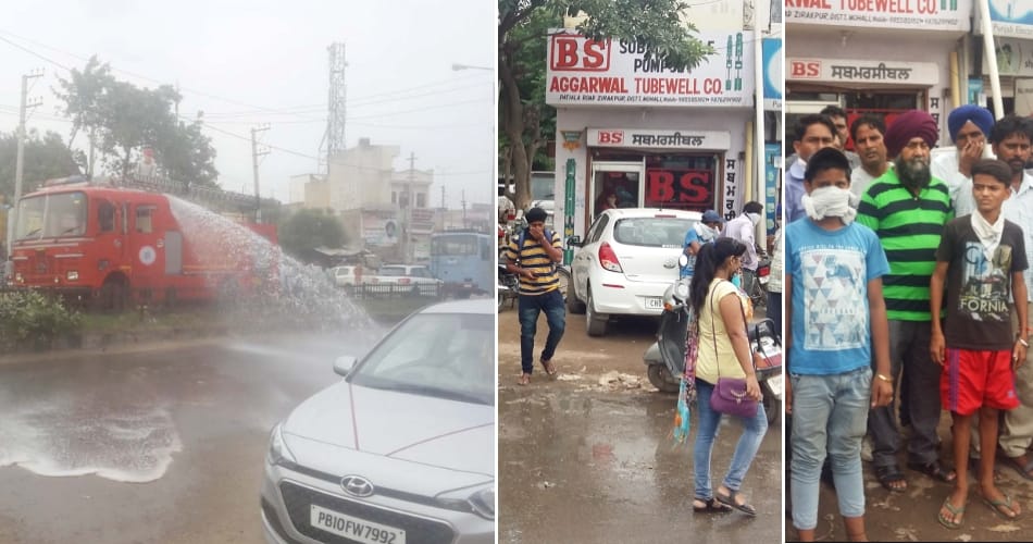 Chemical leak, panic in the area people running away from the car