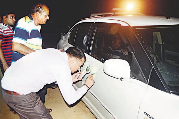 The attacker was riding in stolen car