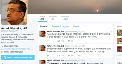 IAS ashok khemka tweet on robert vadra dlf land deal and dhingra commission