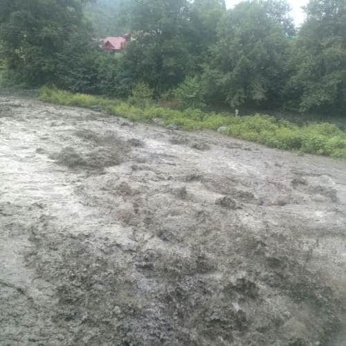 Sarbari river flowing above danger mark in Kullu Himachal pradesh