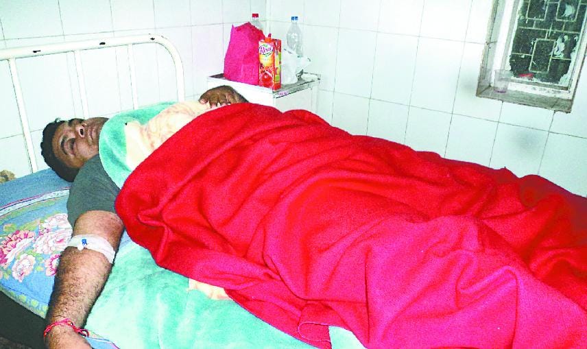 Revolver bullet fired from the excise inspector injured