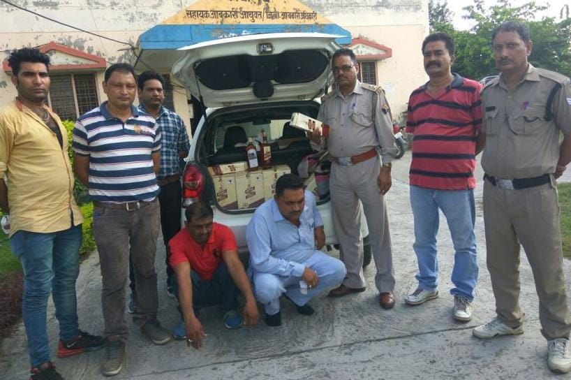 English consignment of illicit liquor seized in the car
