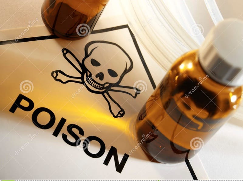  husband drink poison, died 