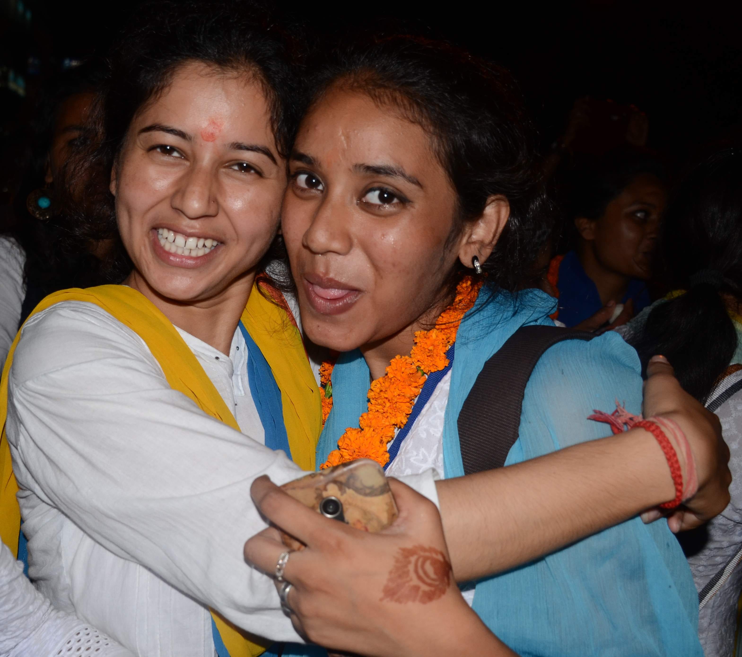 ABVP celebrate mkp college victory.