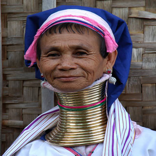 kayan tribe women wear multiple rings all around