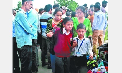 Private School building collapsed at Solan Kumarhatti road.