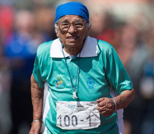 100-year-old man kaur won gold in the race in America