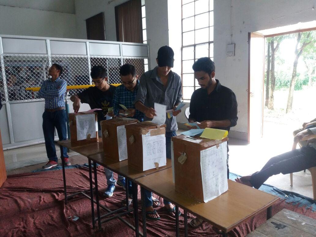 student union election in sgrr and mkp pg college