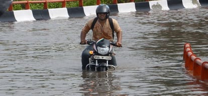 If waterlogging is in front of the vice presidential palace, what other areas?