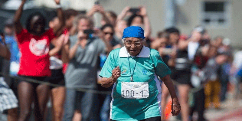 athlete mann kaur wins gold medal in 100 meter race and makes world record