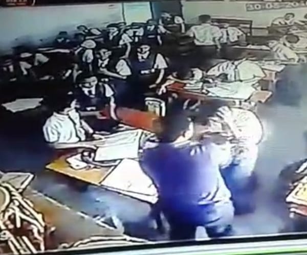 A teacher beats his student in Gonda.