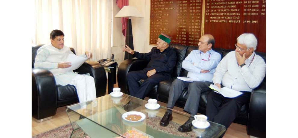 Virbhadra meet power minister Piyush Goyal