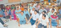 college staf protest, sdm meet, biometric attendence, kaithal