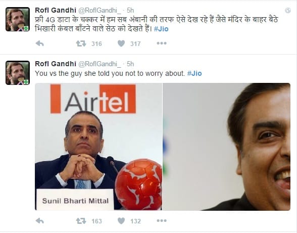 Reliance 4g trend in twitter